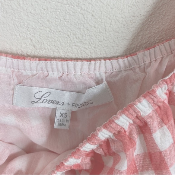 Lovers+Friends Brenda Crop Top Pink Gingham XS - Picture 4 of 6